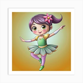 Kawaii style Dancer 1 Art Print