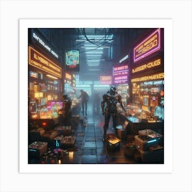 Cyberpunk City 1 Art Print