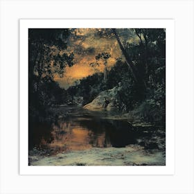 'Sunset In The Forest' 1 Art Print