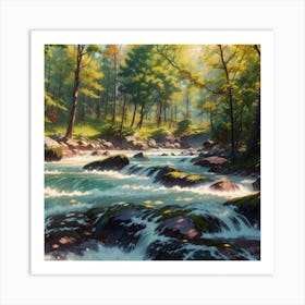 River In The Woods Art Print