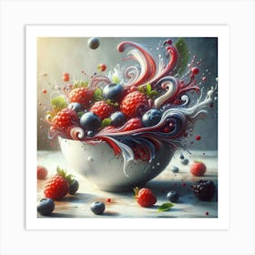 Splash Of Berries Art Print