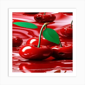 Cherry Wallpaper Art Print