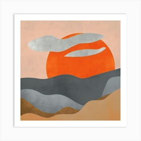 Sunset In The Mountains Art Print