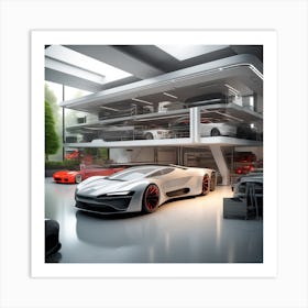 Futuristic Car Garage 6 Art Print