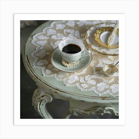 Lace Tablecloth Art Print