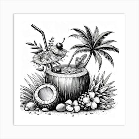 Tropical cocktail 1 Art Print