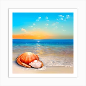 Sea Shell On The Beach Art Print