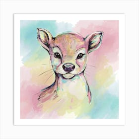 Fawn Watercolor Painting Art Print