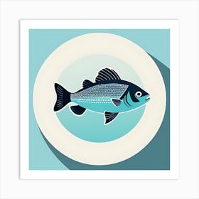 Fish On A Plate Art Art Print