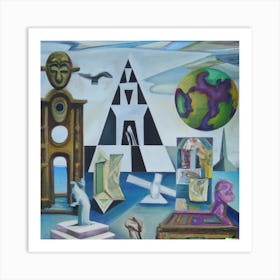 Cubism Style Secret Society Art Print