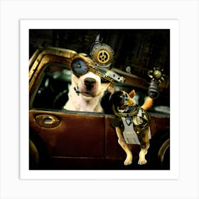 Steampunk Dog 1 Art Print