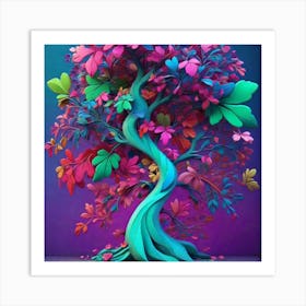 colorful tree of life Art Print