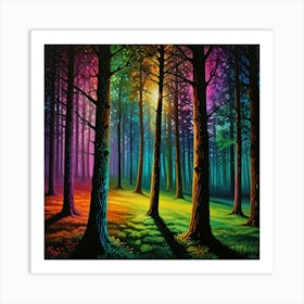 Leonardo Lightning Paralleled Prism Trees Art 2 Art Print