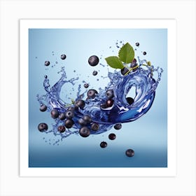 Blueberry Splash 2 Art Print