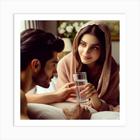 Pakistani Couple In Bed Art Print