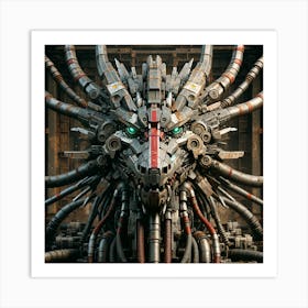 Industrial Dragon Head Art Print