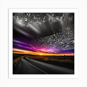 Music Notes Stock Videos & Royalty-Free Footage Art Print