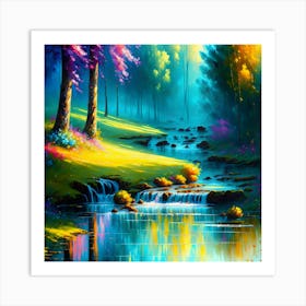 River In The Forest 3 Art Print