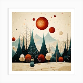 Abstract Tree Of Festive Joy Art Print