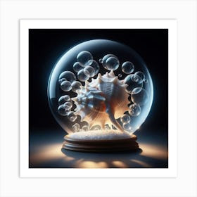 Sea Shell In A Snow Globe 1 Art Print