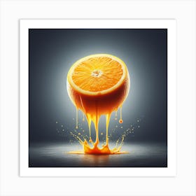 Orange Juice Splash 1 Art Print