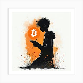 Bitcoin Silhouette Art Print