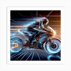 Futuristic Motorcycle Rider t- shirt Art Print
