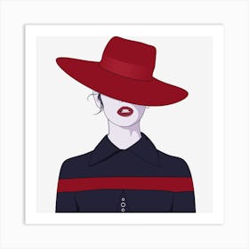 Woman In A Red Hat Art Print