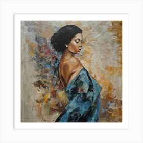 Woman In Blue Art Print