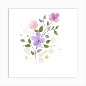 Watercolor Flowers Art Print