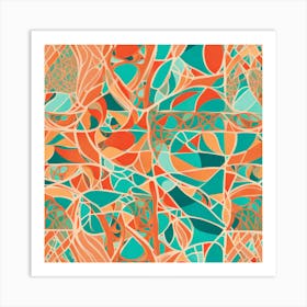 Abstract Pattern Art Inspired By The Dynamic Spirit Of Miami's Streets, Miami murals abstract art, 111 Art Print