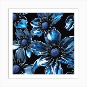 Blue Flowers 1 Art Print