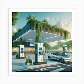 Electric Car Charging Station 1 Art Print