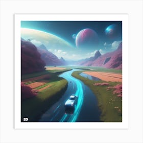 Space Landscape 8 Art Print