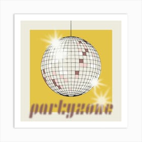 Celebrate The 80s Partyzone Yellow Square Art Print