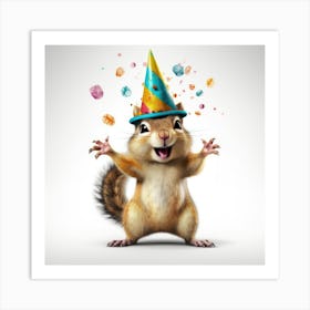 Birthday Chipmunk Art Print