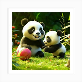 Panda Bears Art Print