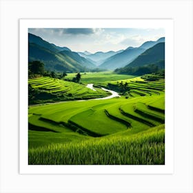 Rice Fields In Vietnam 2 Art Print