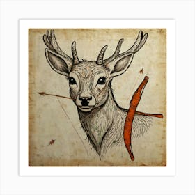 Deer With Bow And Arrow 5 Art Print