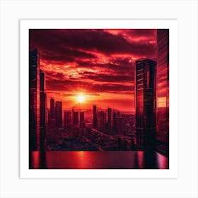 Sunset Over The City Art Print