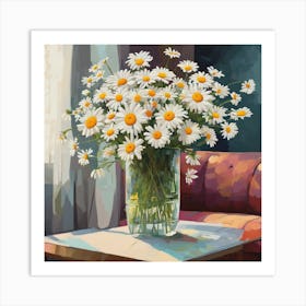 Daisy Elegance A Modern Living Room Bouquet (6) Art Print