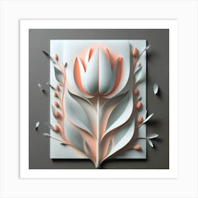 Decorated paper and tulip flower 8 Art Print