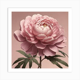 Aesthetic style, Large pink Peony flower Art Print