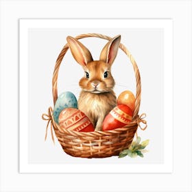 Easter Bunny In Basket 3 Art Print