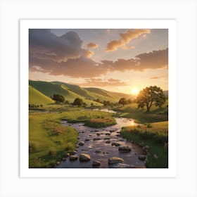 Sunset In The Hills Art Print