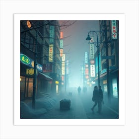 City In The Fog 1 Art Print