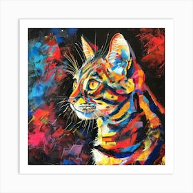 Kisha2849 Bengal Cat Colorful Picasso Style Full Page No Negati 95003aed 7a18 44af B81b 6e9579fbde15 Art Print