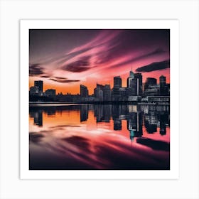 Sunset In New York City 3 Art Print