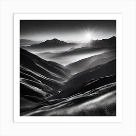 Sunrise Over The Mountains 1 Art Print