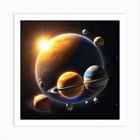 Planets In Space Art Print